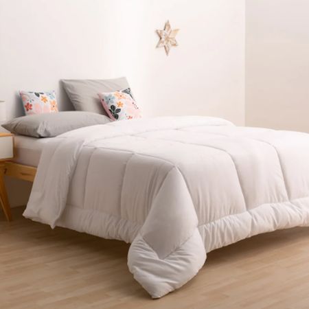 Acolchado Reversible Casablanca Oro 2 Y 1/2 Plaza Blanco