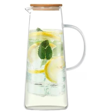 Jarra Hudson vidrio diseño tapa bambu