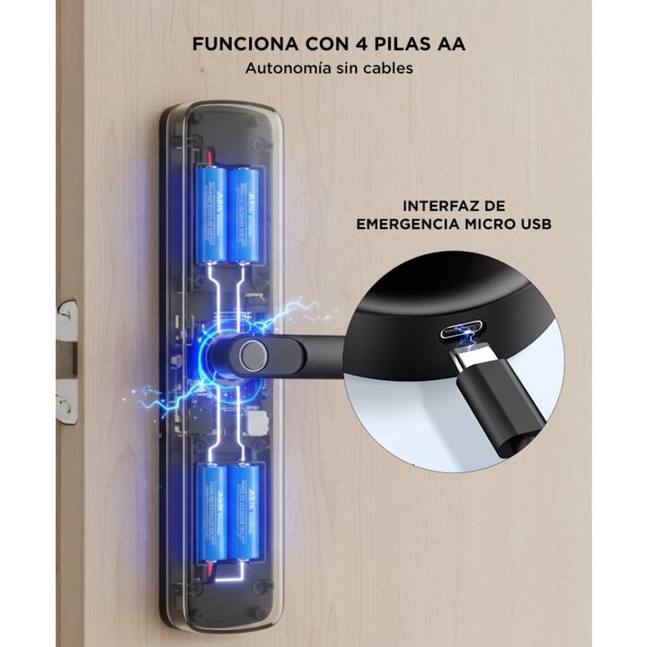 Cerradura Biométrica Gadnic Smart-L Huella Digital Bluetooth - Vista 5