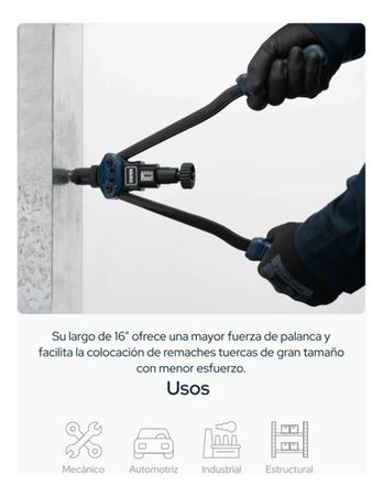 Remachadora para Tuercas Bremen 16 Pulgada Métrico y SAE