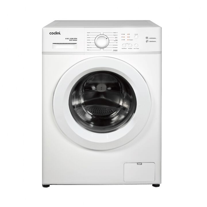 Lavarropas Codini Frontal 6kg 1000rpm Inverter Blanco AIAFF6010B - Vista 1
