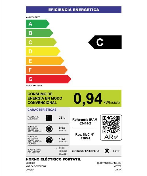 Horno Aifryer Oster STSSTTV42FD 42L Digital French - Vista 6