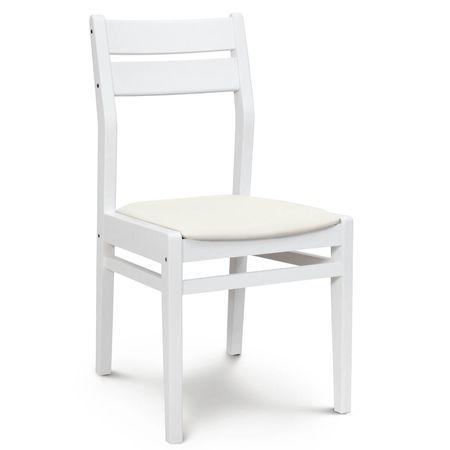 Silla de Comedor Docta lustre Blanco Tapizado Inka Marfil Espacity