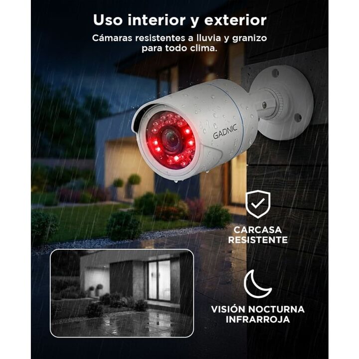 Cámaras de Seguridad x4 + DVR 8CH Gadnic SX14 Interior / Exterior IP CCTV Visión Nocturna 1Tb - Vista 4