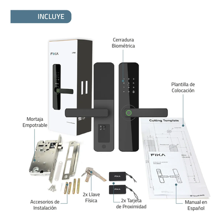 Cerradura smart lock electrónica digital Inteligente con Huella Tarjeta Wifi App FIKA