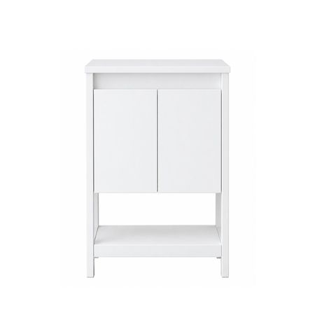 Vanitory De Pie Con Techo 0.40 Mts 2 Puertas 1 Perforacion Tables Cod: 3184-Bm Blanco