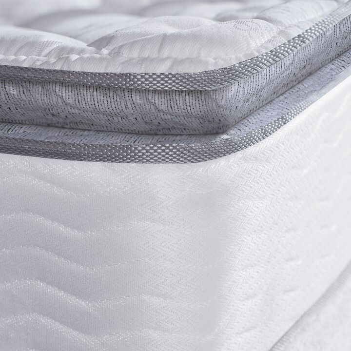 Colchon y Sommier Inducol April 1 Plaza y Media 100x190x24 Resortes Bonnell y Pillow Top Blanco - Vista 6
