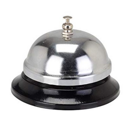 Timbre Llamador Para Recepcion Mesa Barra Grande Plateado