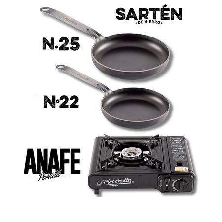 Sartén N°25 + Sartén N°22 + Anafe Portátil | La Planchetta