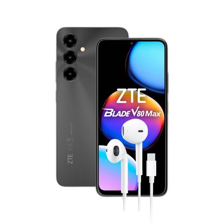 Combo ZTE V80 Max 4+256GB Negro + Auriculares Dekkin USB-C