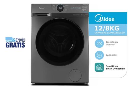 Lavasecarropas Automático Midea Lunar Inverter 12 kg Titanium Wifi MF200D120B/T-A1
