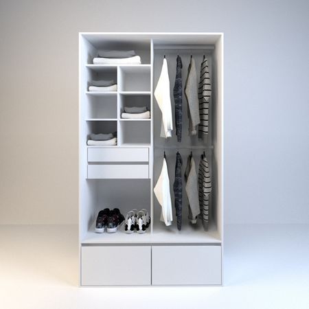 Vestidor 1,20m Alto 2 Cajones 2 Zapateros Everest Tables