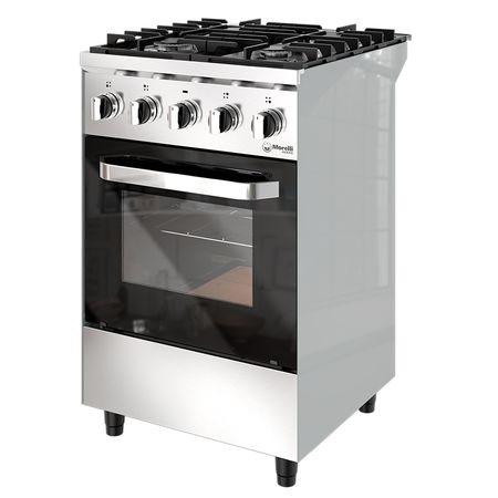 Cocina Multigas Morelli 55cm Acero Inoxidable Ladrillos Refractarios