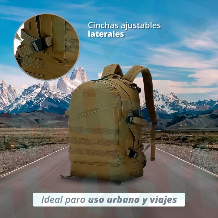 Mochila Táctica Militar Asalto 30l Calidad Cordura Reforzada Color Camel - Vista 7