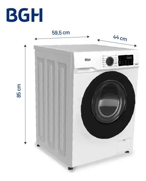 Lavarropas Bgh Inverter Carga Frontal 6kg Bwfe06w24ar Color Blanco - Vista 3