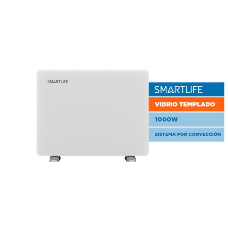 Calefactor Panel de Vidrio Smartlife 1000W Portatil Blanco