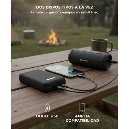 Cargador Portátil Gadnic BC-18 Mini 15000 mAh Carga Rápida 2 USB