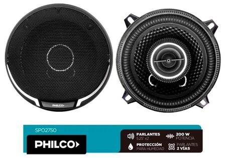 Parlante Auto Philco Spo2750 Redondo 5,25 Coaxil 200w