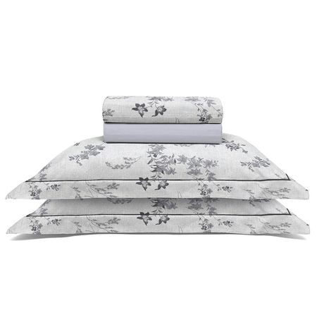 Juego de Sábanas de 180 hilos Reflete 2 1/2 Plaza Clarita Gris