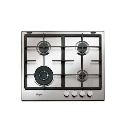 Anafe a Gas 4 Hornallas Whirlpool GMA6422X 60Cm Acero Inoxidable